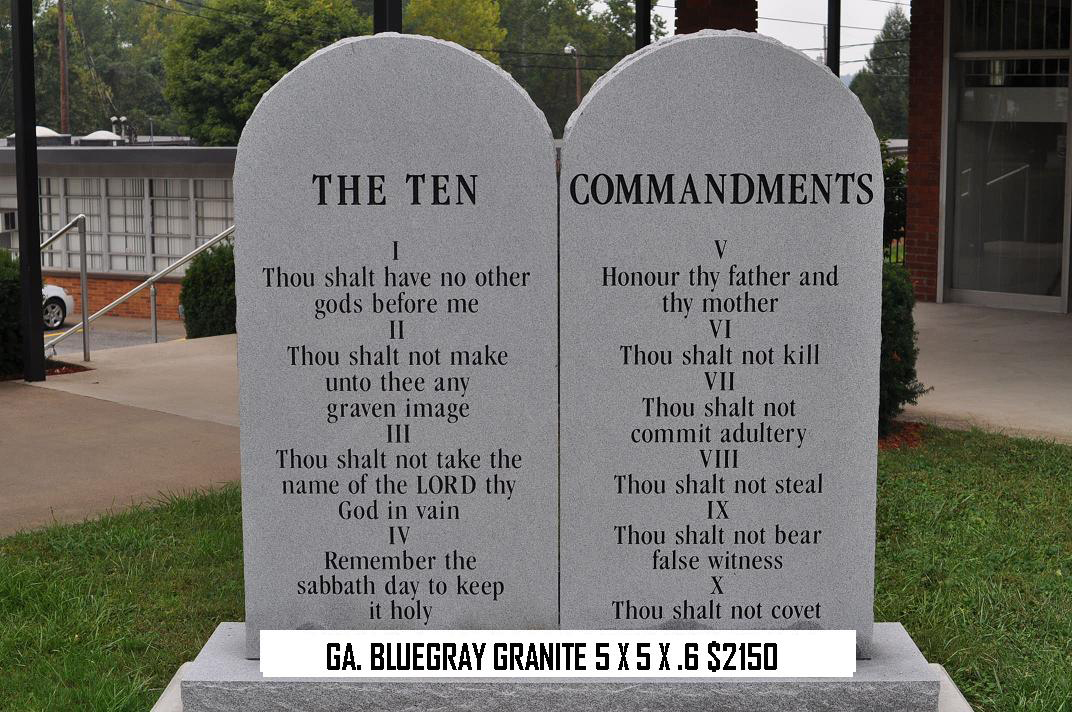 5 x 5 Ten Commandments Stone
