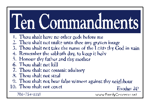 ten commandments large sign